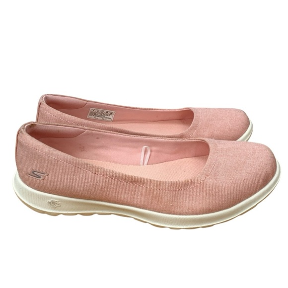 Skechers GogaMax Shoes Womens 7 Pink White Slip On Casual Comfort Walking - Picture 3 of 8